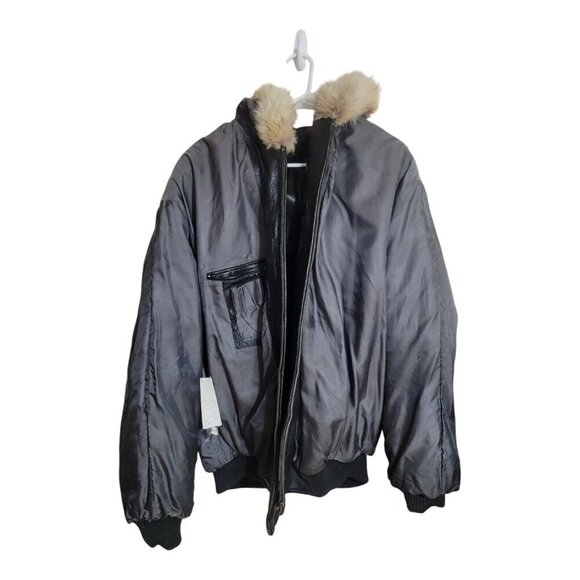 VTG Pelle Pelle Jacket Men 50 Black Baggy Embroidered Oversized Hip Hop Y2K - Picture 3 of 12